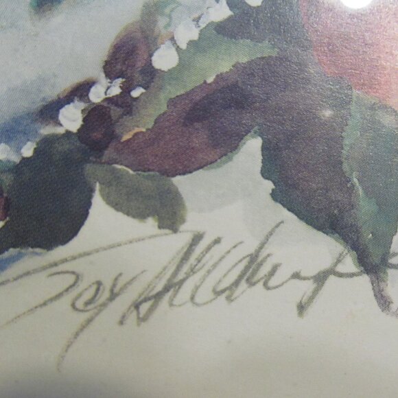 Vtg Home Interiors Joy Alldredge Picture - Chickadees, Heart, Flowers 19 x 13 - Picture 5 of 15